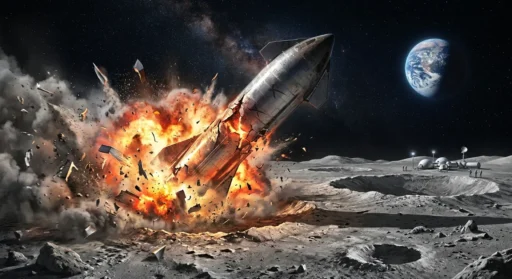 spacex rocket crashes on the moon