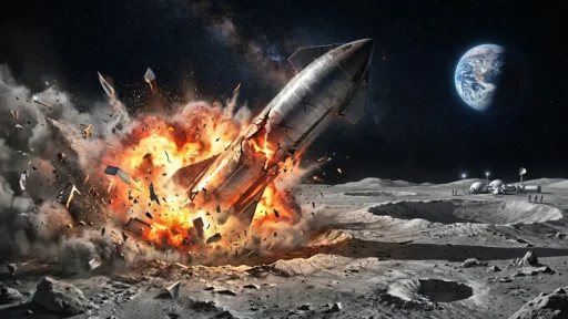 spacex rocket crashes on the moon