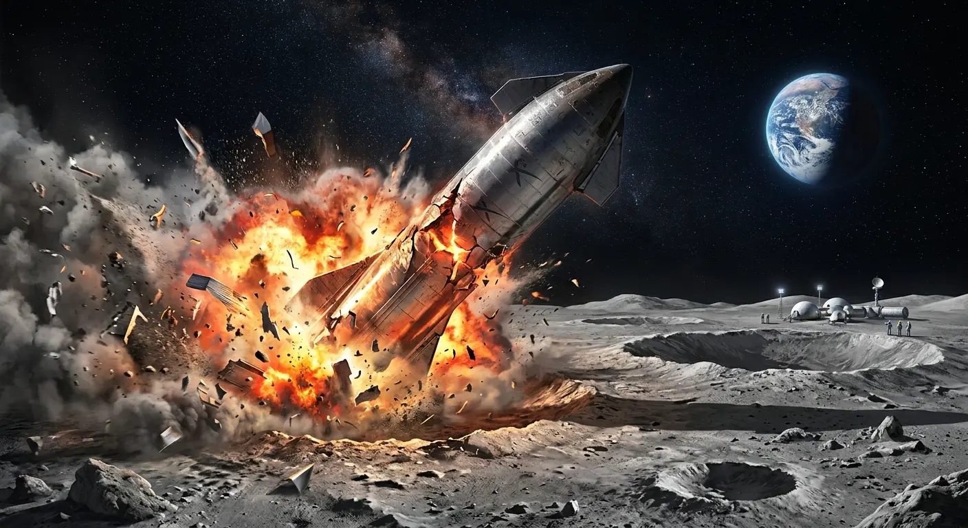 spacex rocket crashes on the moon