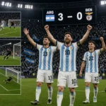 Argentina vs Benin match highlights with players celebrating score 3-0